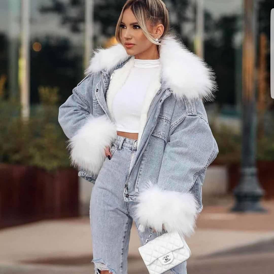 Women’s Faux Fur Jean Jacket