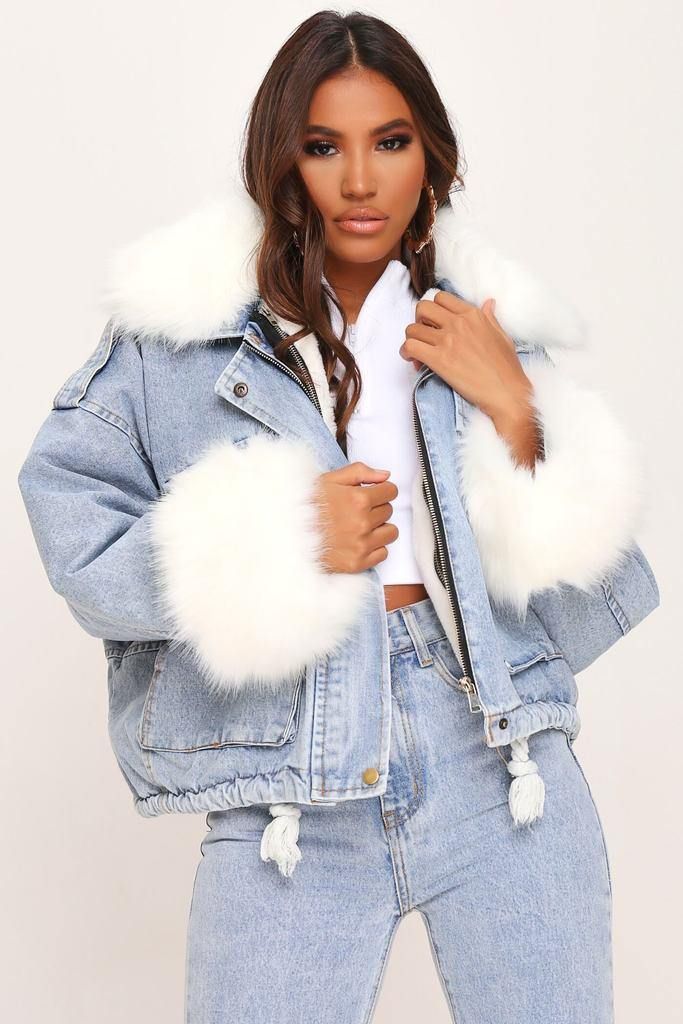 Women’s Faux Fur Jean Jacket