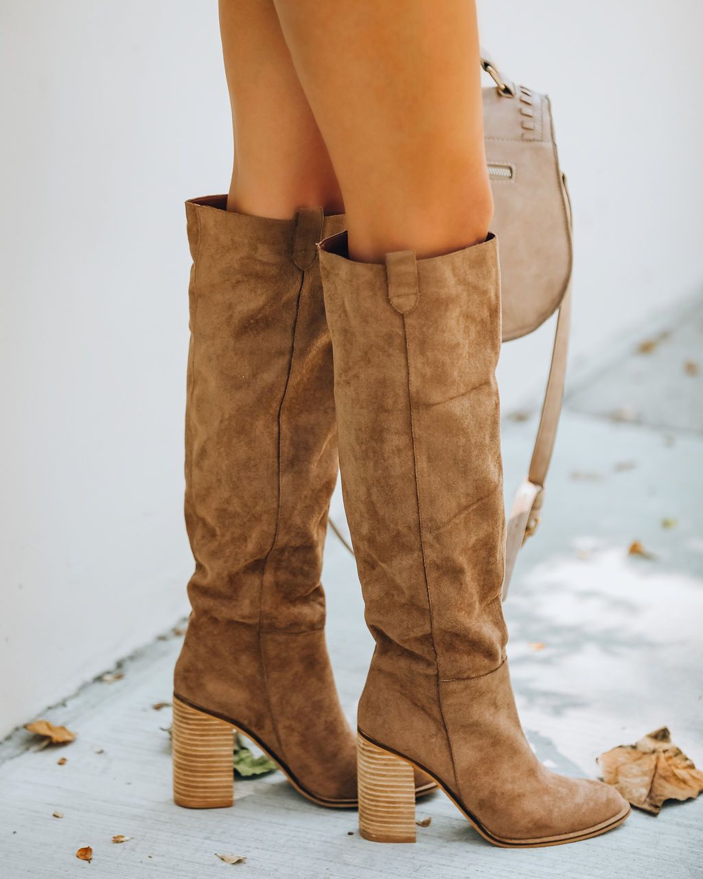 Women’s Camel Suede Knee Boots