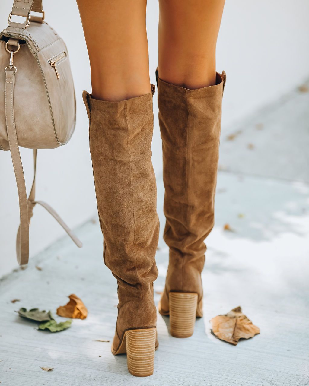 Women’s Camel Suede Knee Boots