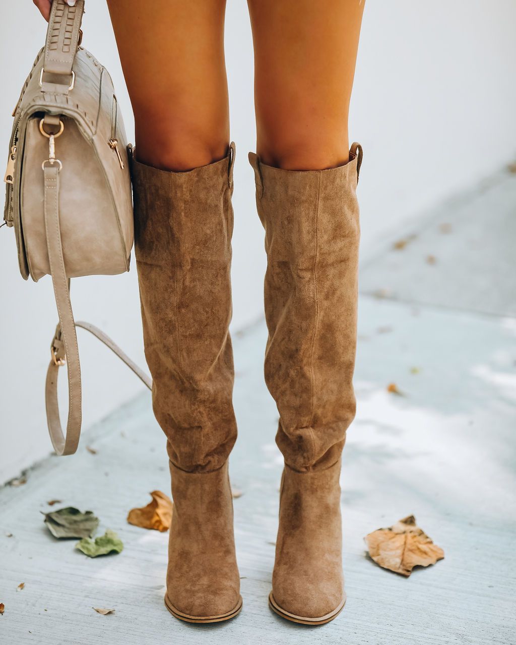 Women’s Camel Suede Knee Boots