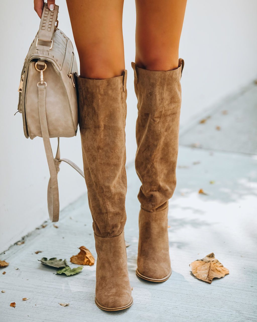 Women’s Camel Suede Knee Boots