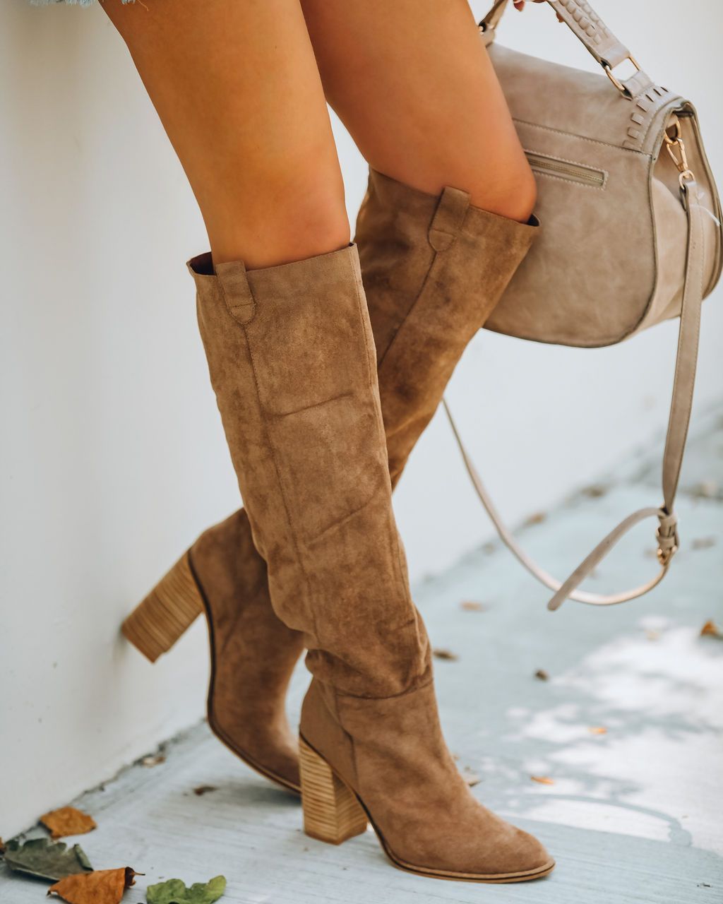 Women’s Camel Suede Knee Boots