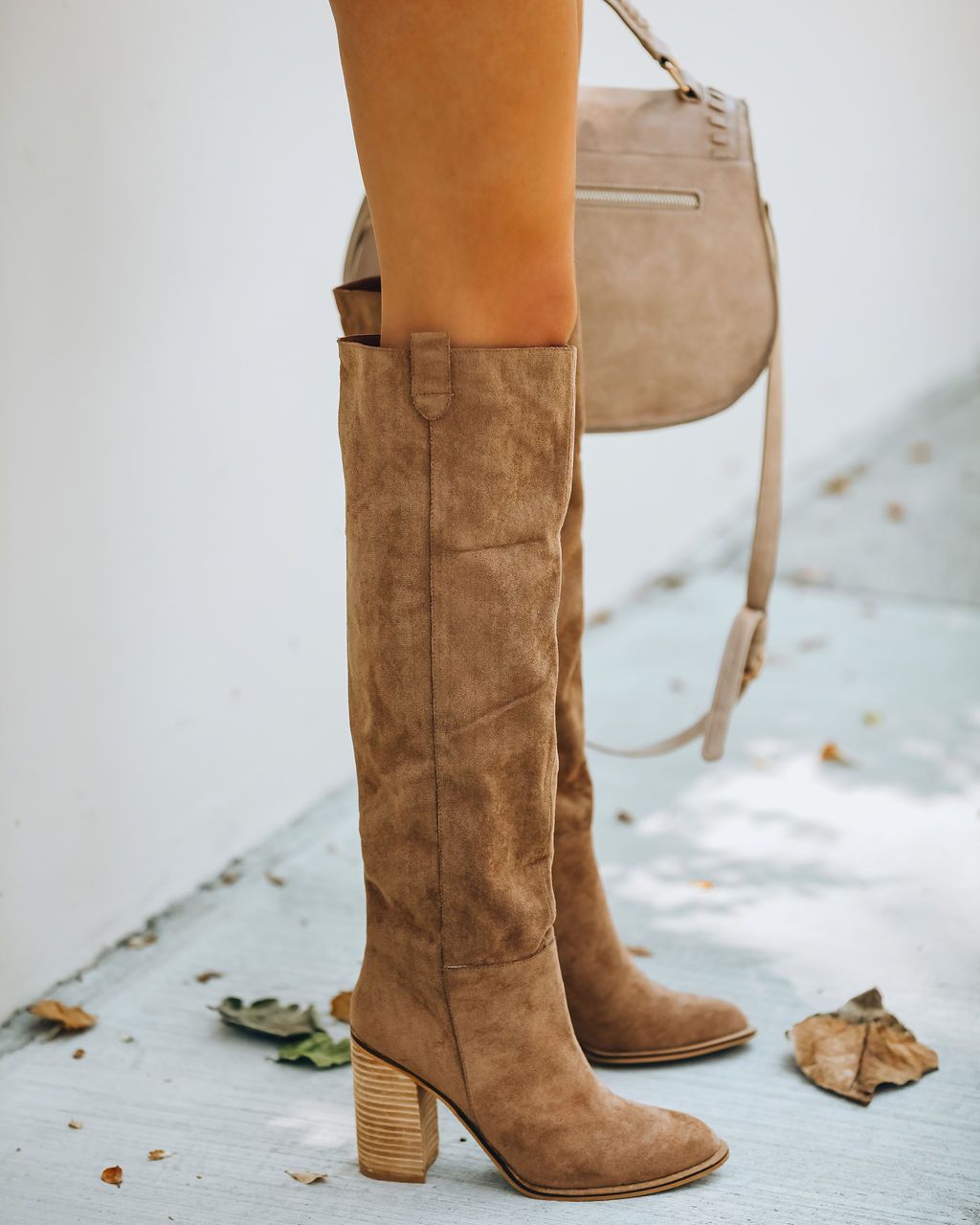 Women’s Camel Suede Knee Boots