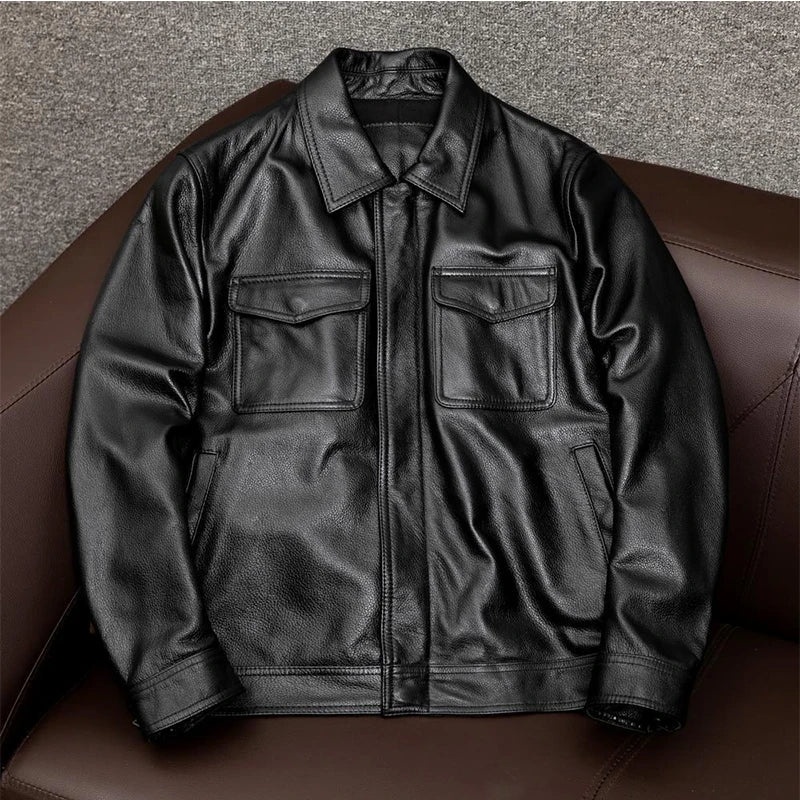 Men's Premium Leather Bomber Jacket