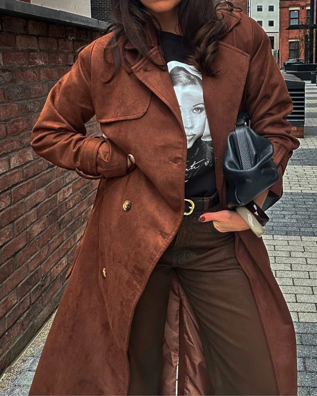 Women's Suede Trench Coat