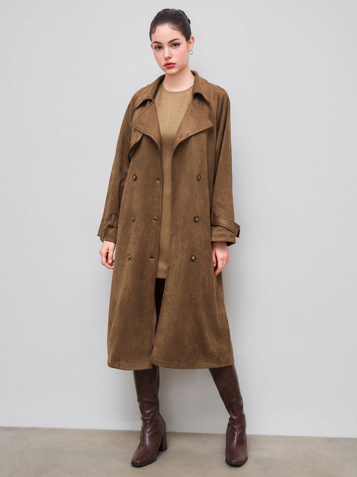 Women's Suede Trench Coat