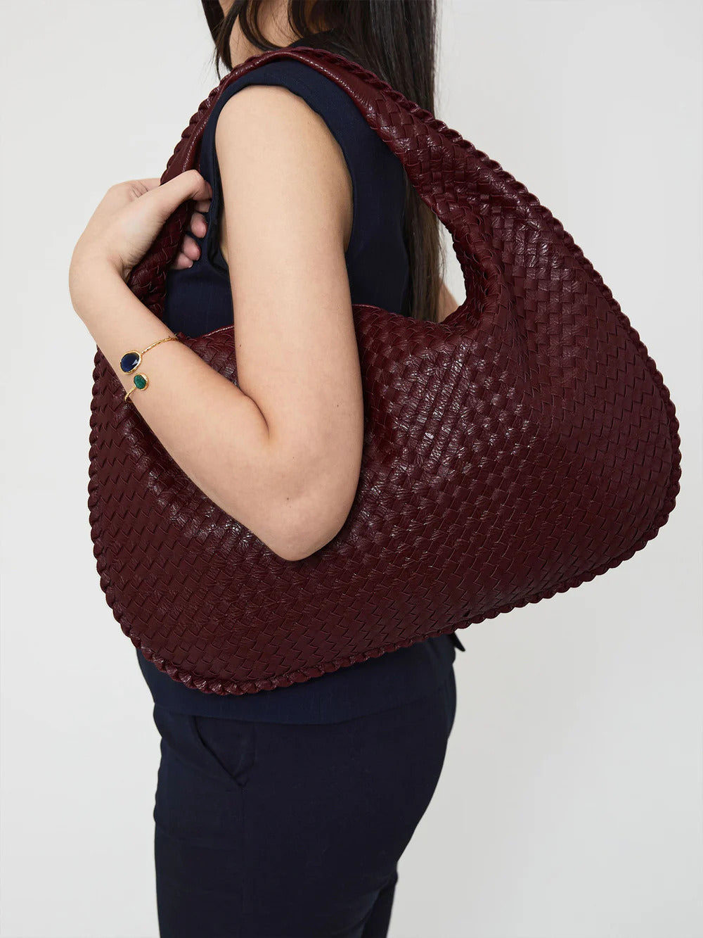 Woven Leather Tote Bag by Carmichael