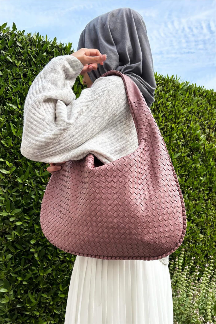 Woven Leather Tote Bag by Carmichael