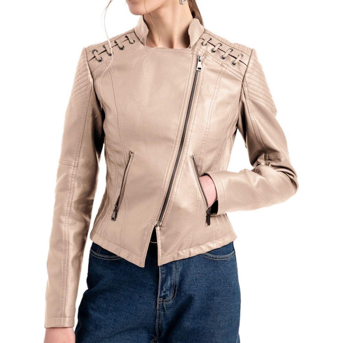 Women’s Faux Leather Biker Jacket