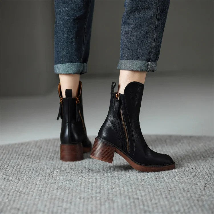 Women's Premium Leather Winter Boots